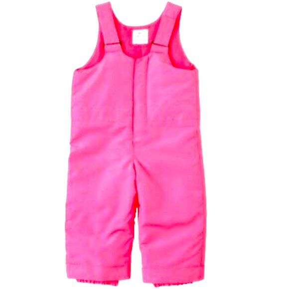 NWT The Children's Place Toddler Girls Snow Overalls Fleece-lined Bib PI… - Picture 1 of 6